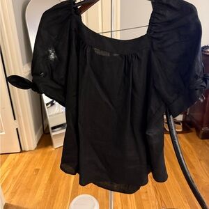 Karen Kane Black Blouse with Puff Sleeves